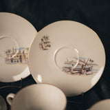 Bavarian tea set ceramic saucers with artistic designs
