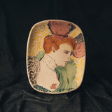 Italian Hand Painted and Signed Ceramic Wall Plaque by Henri De Toulouse - Lautrec