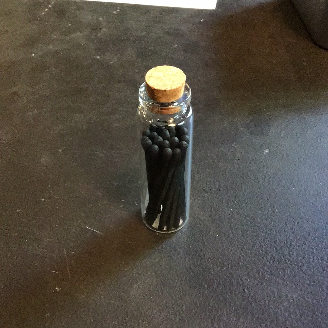 BLACK MATCHES IN SMALL JARS