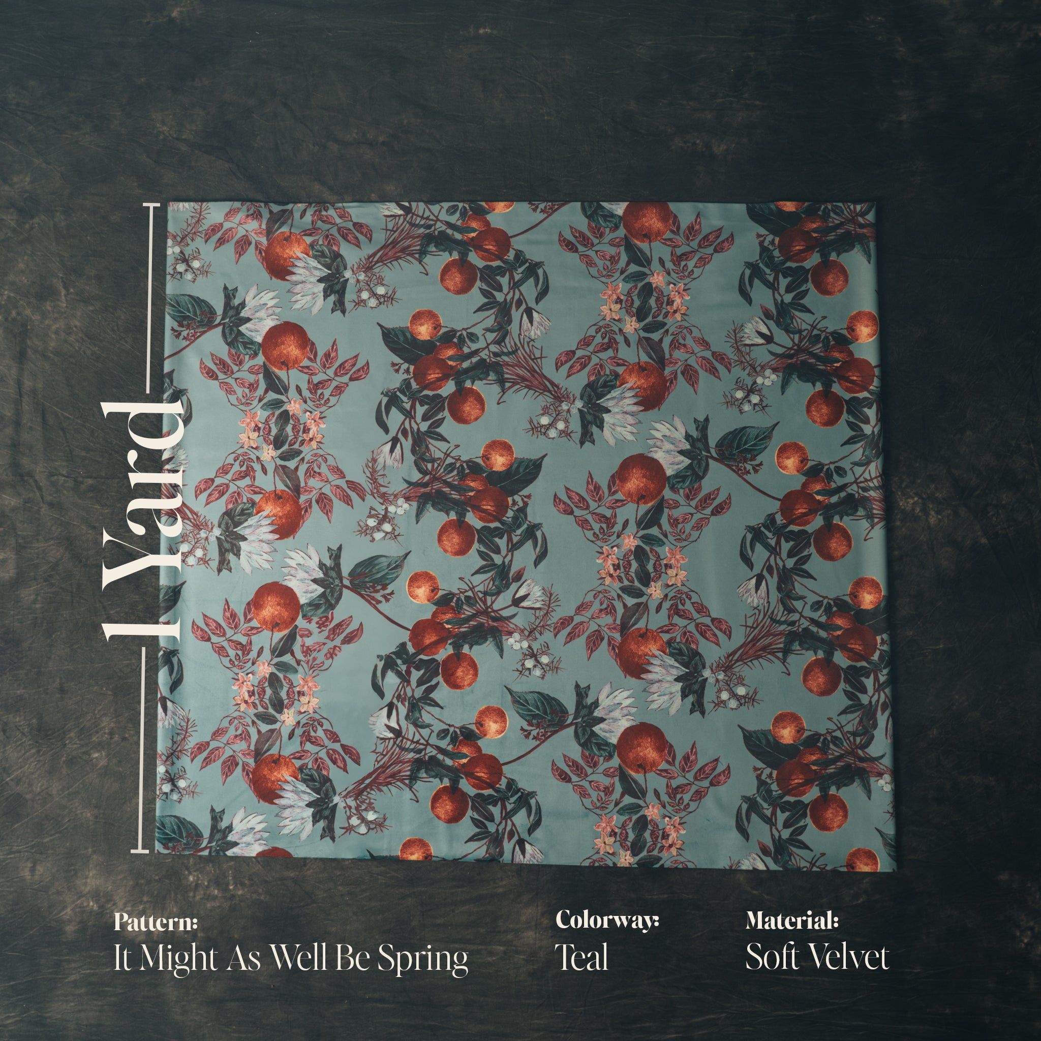 It Might As Well Be Spring Fabric | Teal
