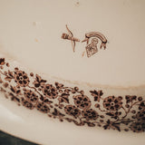 A close-up of the bottom of a Vintage Ridgway Hawthornden Serving bowl 