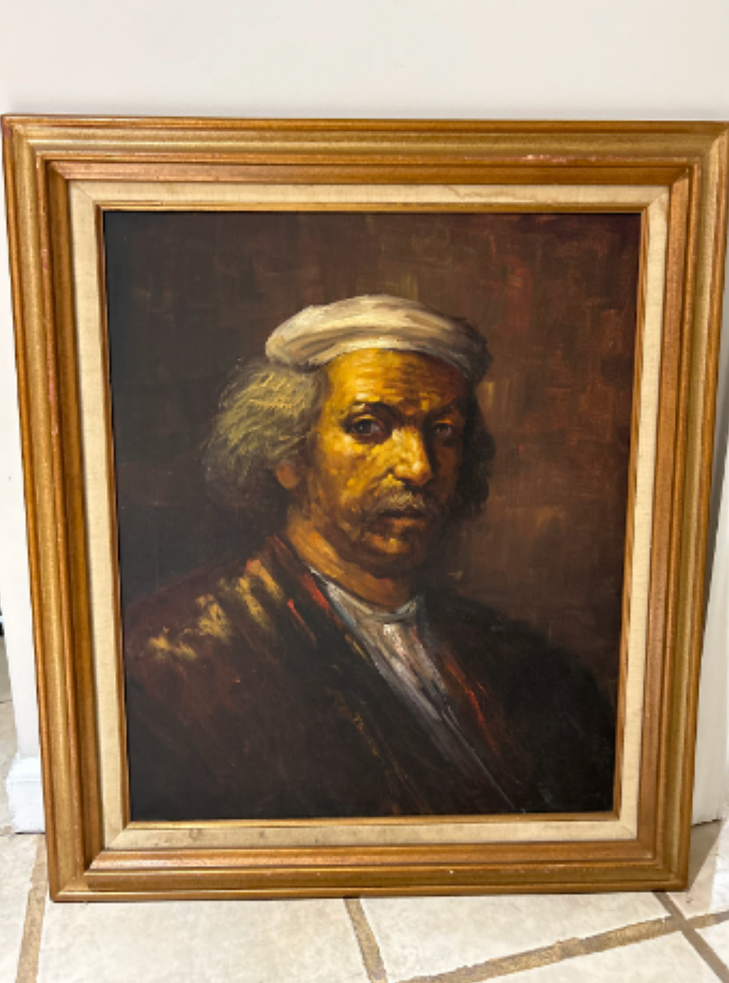 Rembrandt Original Replica Oil Portrait, signed