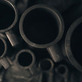 Close-up photo of antique Pewter Measuring Cups