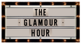Lightbox with 'The Glamour Hour' text surrounded by decorative lights